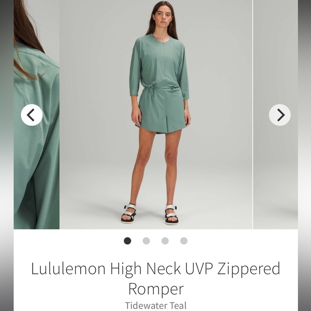 NWOT - Women’s Lululemon High Neck UVP Zippered Romper (Tidewater Teal) - Size 6